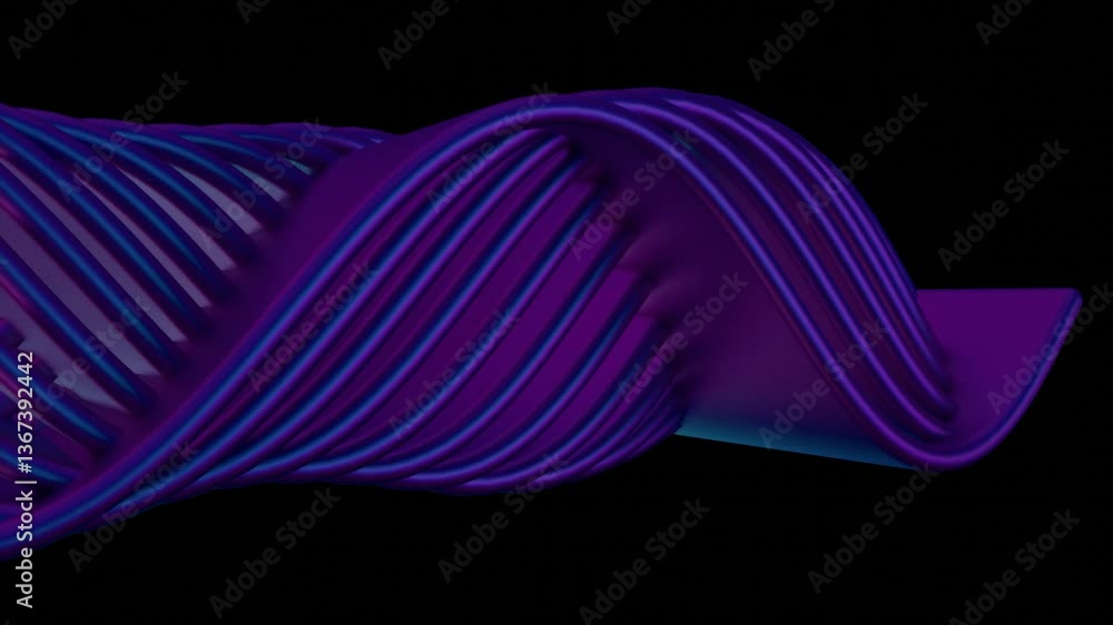 Poster A neon purple swirl with fluid lines on a dark background, creating a modern, dynamic, and futuristic abstract design with a minimalistic aesthetic.