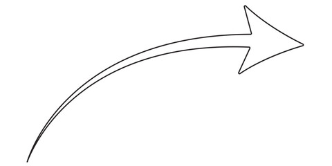 Long Red Curved arrow icon vector. Red long arrow vector. flat style Arrow symbol. RED of an arrow on a white background. vector illustration.