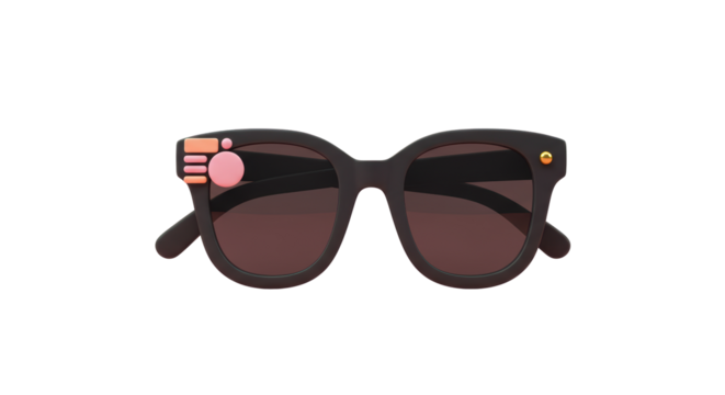 Isolated Retro Sunglasses with Decorative Accents