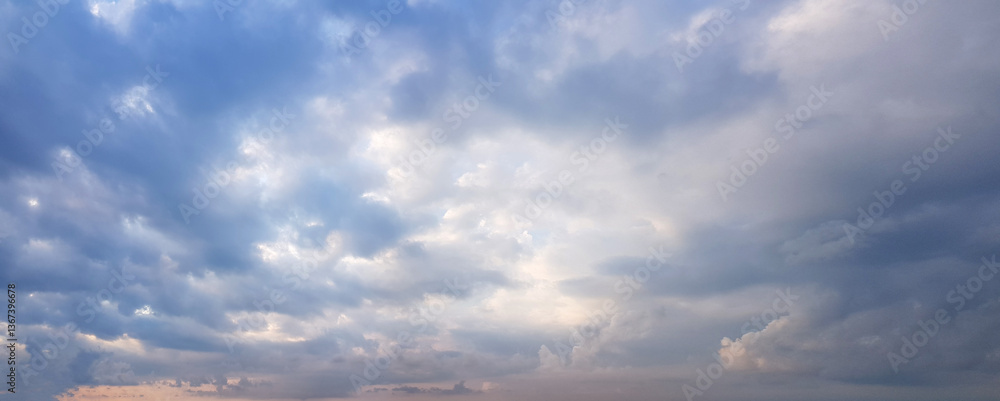 Wall mural cloudy background. sky with bright clouds