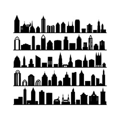 Metropolitan Skyscraper Silhouette set items
