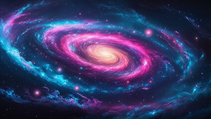 A mesmerizing black hole dominates the center of a vibrant galaxy, its gravitational force bending light around it in a stunning display of cosmic power. In the swirling vortex, stars and cosmic dust 