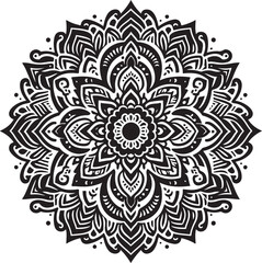Creative Luxury Decorative Minimal Floral Mandala Icon Silhouette Vector Illustration