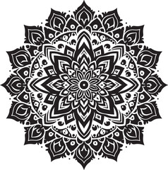 Creative Luxury Decorative Minimal Floral Mandala Icon Silhouette Vector Illustration