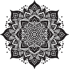 Creative Luxury Decorative Minimal Floral Mandala Icon Silhouette Vector Illustration