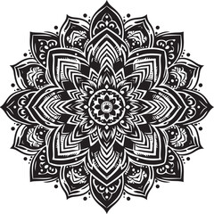 Creative Luxury Decorative Minimal Floral Mandala Icon Silhouette Vector Illustration