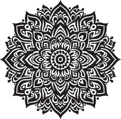 Creative Luxury Decorative Minimal Floral Mandala Icon Silhouette Vector Illustration