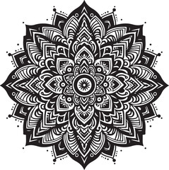 Creative Luxury Decorative Minimal Floral Mandala Icon Silhouette Vector Illustration