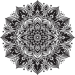 Creative Luxury Decorative Minimal Floral Mandala Icon Silhouette Vector Illustration