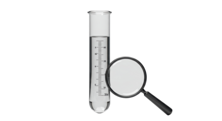Isolated Magnifying Glass and Test Tube