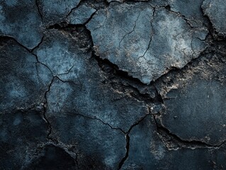Dark Blue Cracked Earth Texture Background