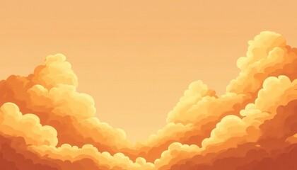 Golden Cloudscape at Sunset: Pixel Art of a Peaceful Sky
