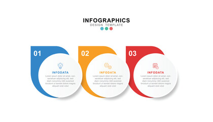 Business infographic template. 3 Step timeline journey. Process diagram, 3 options on white background