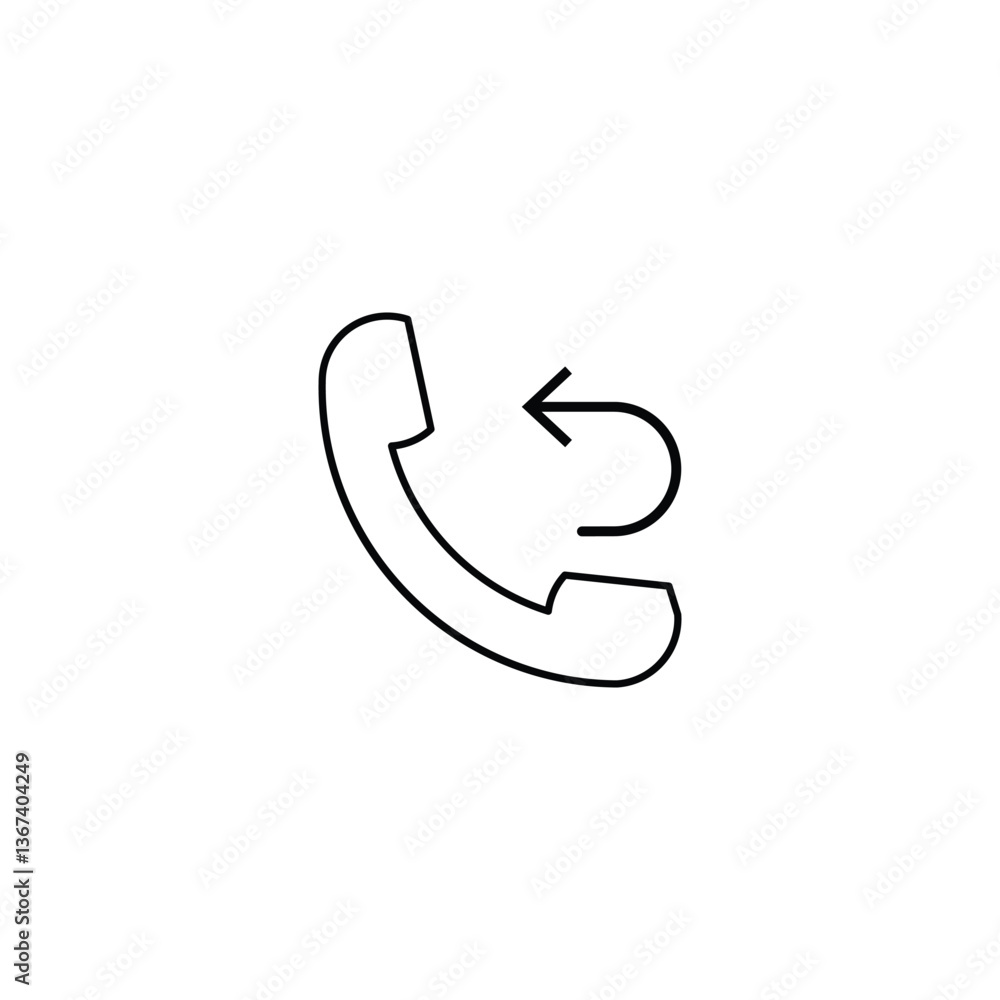Poster call back icon line isolated on white background. black flat thin icon on modern outline style. line