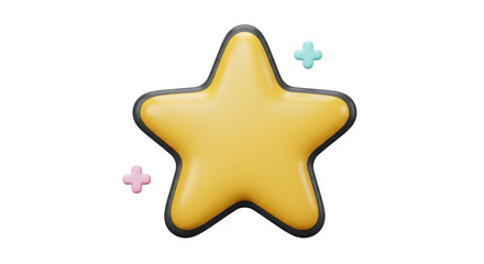 Isolated Golden Star with Sparkles