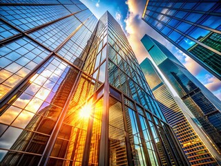 Fototapeta premium Chicago Skyline Modern Architecture Building Glass Facade Exterior Daytime