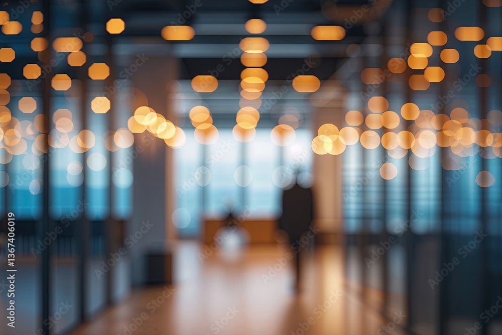 Poster modern blurred background with bokeh lights for business spaces
