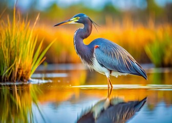 Chincoteague National Wildlife Refuge: Tricolored Heron at Black Duck Pool, Virginia