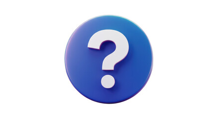 Isolated Question Mark on Blue Orb