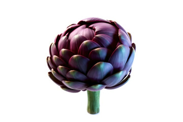 Obraz premium Isolated artichoke flower bud. Edible fresh healthy. Close-up, vibrant green delicious and natural food.