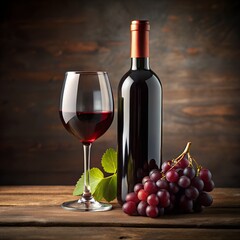 Fototapeta premium red wine and grapes