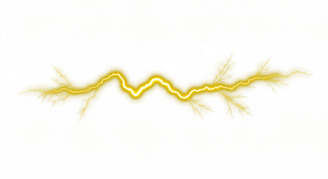 Yellow lightning bolt, Lightning, electric lightning bolt strike, lightning bolt strike set. Thunderstorm or light effect on PNG and White Background