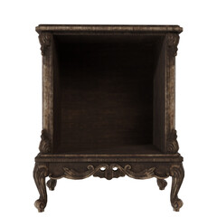 3d rendered  old wooden  cabinet isolated on a transparent background