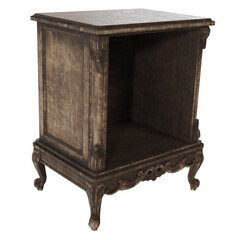 3d rendered  old wooden  cabinet isolated on a transparent background