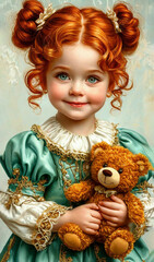 a girl with a teddy bear