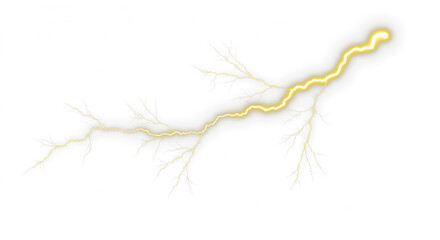 Yellow lightning bolt, Lightning, electric lightning bolt strike, lightning bolt strike set. Thunderstorm or light effect on PNG and White Background