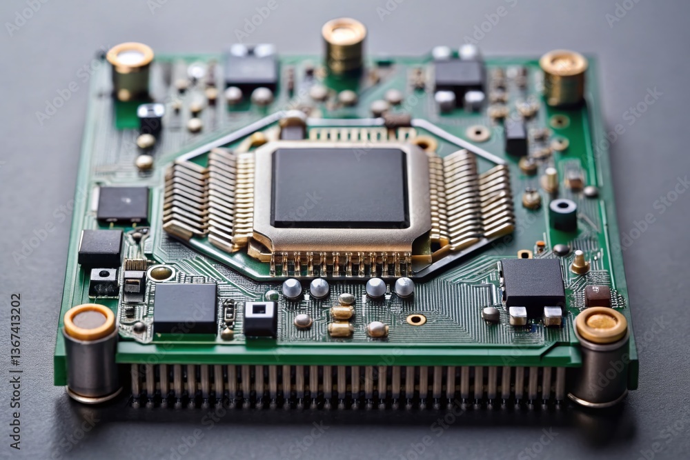 Poster close-up detailed macro shot of hf6a0753 component - left-aligned with copy space