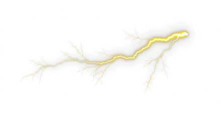 Yellow lightning bolt, Lightning, electric lightning bolt strike, lightning bolt strike set. Thunderstorm or light effect on PNG and White Background