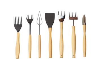 Essential gardening tools arranged neatly on a white background for a productive planting session isolated on transparent background