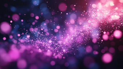 Abstract swirling pink and blue bokeh lights.