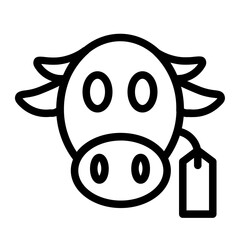 Obraz premium cows for sale line icon