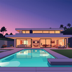 Modern Tropical Villa with Pool and Lush Surroundings