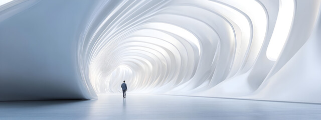 Fototapeta premium Futuristic Abstract 3D Waves – AI Digital Art.