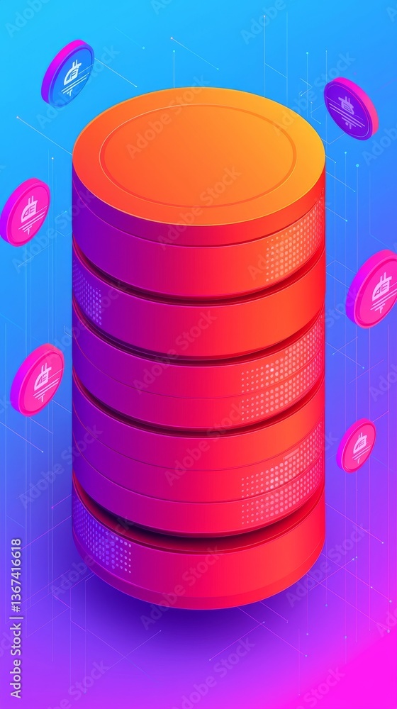 Poster secure cryptocurrency database management digital finance hub infographic tech landscape optimized v