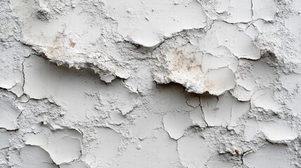 Naklejka premium rough white raw concrete plaster with surface voids small holes texture grunge abstract background