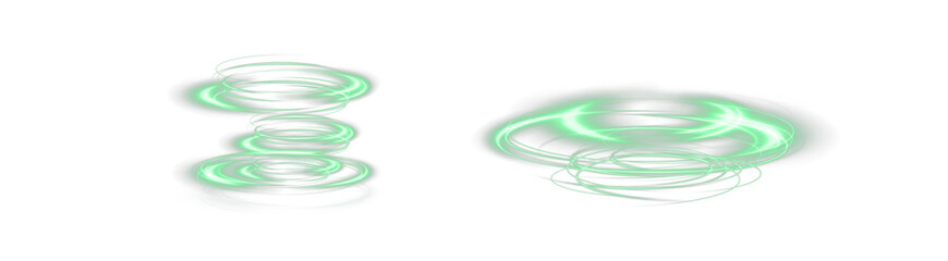 Fresh wind png swirls with green leaves and glitter and neon green lines. vibrant, futuristic light trail with swirling green neon waves, glowing twirl PNG, sparkling energy.