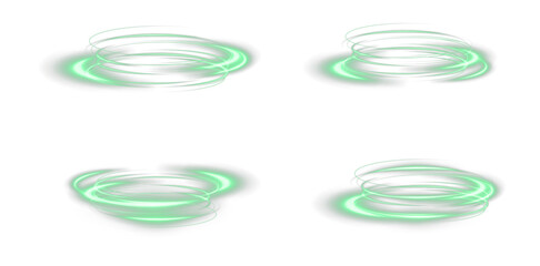 Fresh wind png swirls with green leaves and glitter and neon green lines. vibrant, futuristic light trail with swirling green neon waves, glowing twirl PNG, sparkling energy.