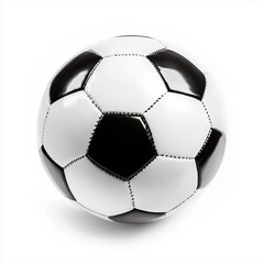 Classic Black and White Soccer Ball Resting on a Clean Surface with a Glossy Finish