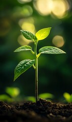 a plant growing out of dirt