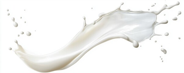 Fluid White Cream Splashing Elegantly on a Bright Clean Background evoking Freshness and Purity