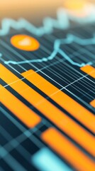 Fototapeta premium Financial data visualization trends oran infographic digital space close-up insightful analysis