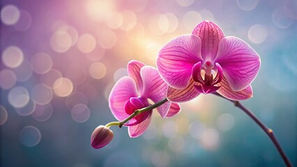 Close-up Pink Phalaenopsis Orchid, Minimalist Floral Photography, Isolated Blossom