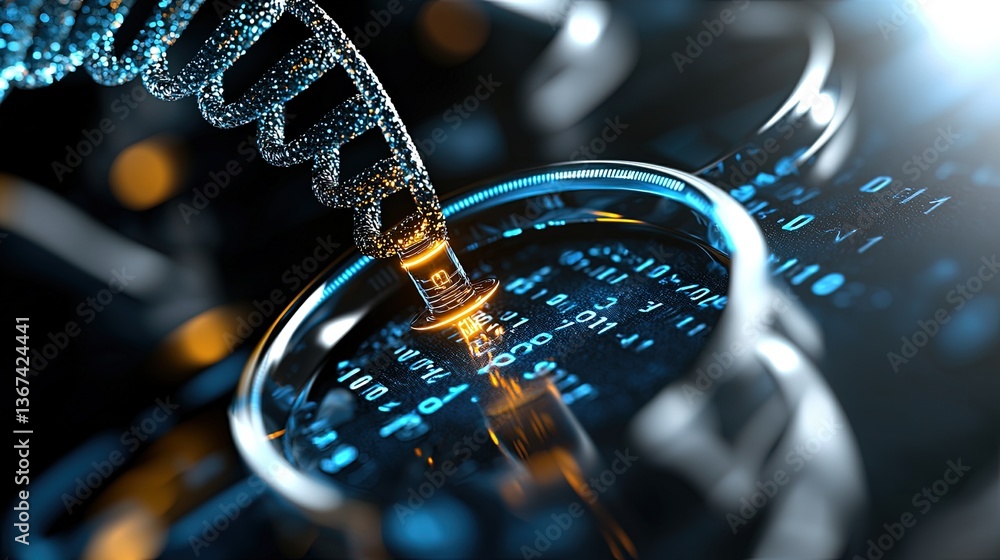 Poster abstract illustration depicting economic growth with digital elements and data visualization techniq