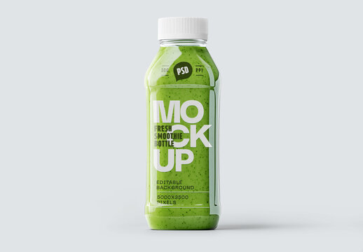 Green Fresh Smoothie Bottle Packaging Mockup