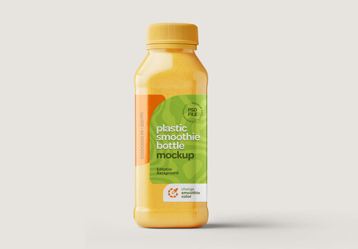 Fresh Smoothie Bottle Packaging Mockup for Design and Branding Projects