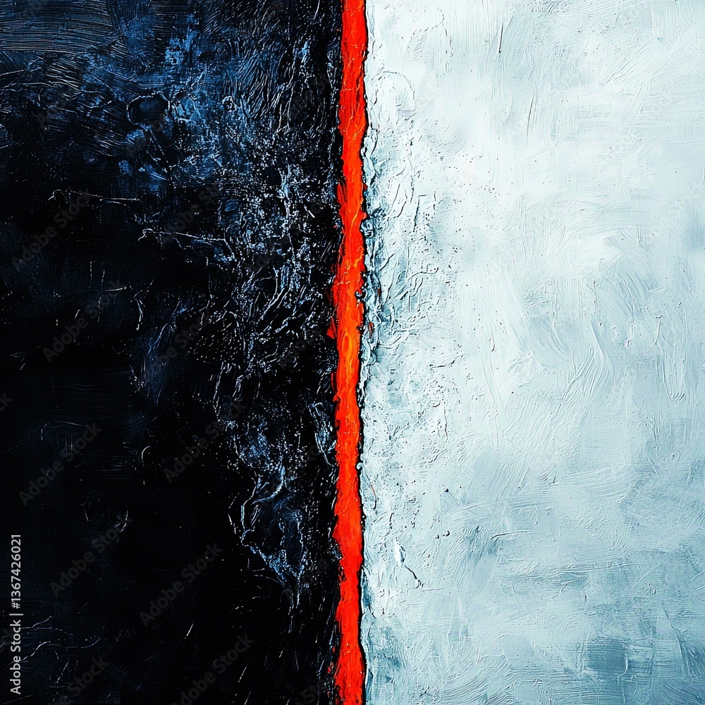 Poster abstract illustration representing the metaphor of rising tides with contrasting colors and textures